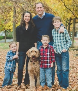 Photo of Dr. Brad Gilmer with his wife and children